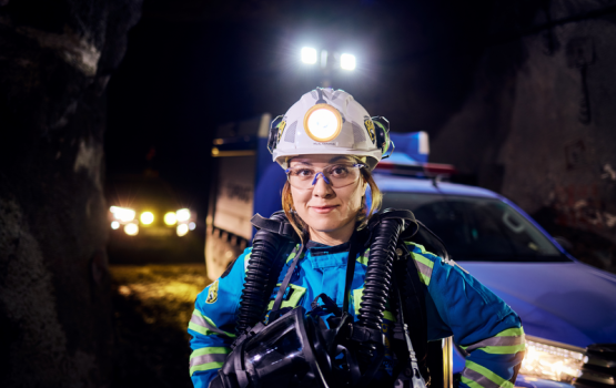 Woman working in mining