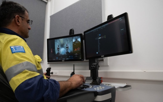Employee working in remote mucking