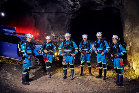 Mine rescue team at Tuprag
