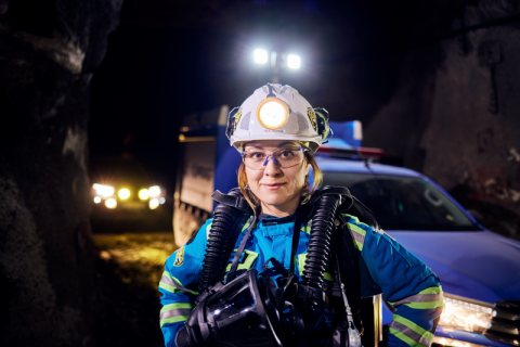Woman working in mining
